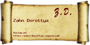 Zahn Dorottya névjegykártya